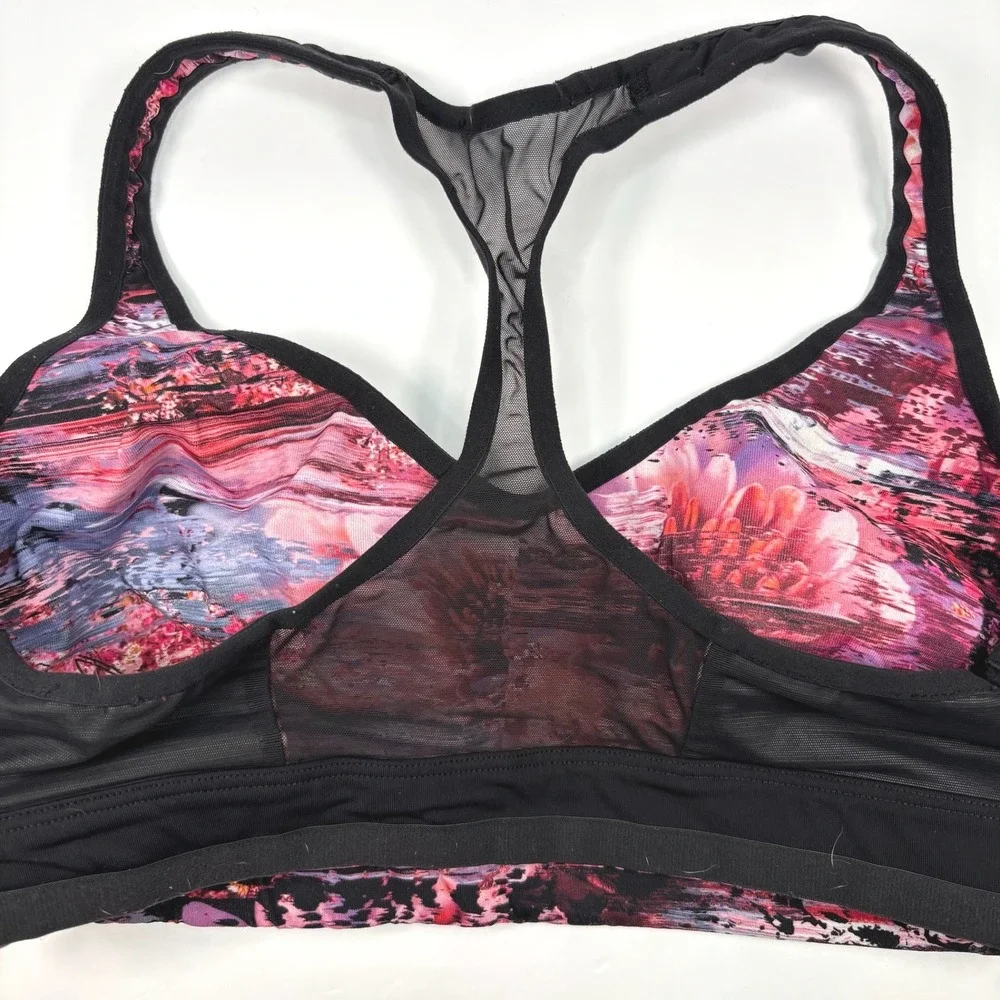 Lululemon Women Small Speed Up Dahliascape Sport Bra Floral Racerback Athleisure